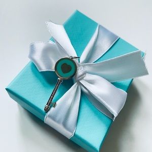 100% Authentic Tiffany&Co Blue Enamel Heart Key Charm